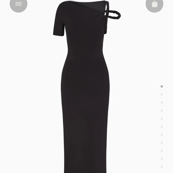 KHY DROP 004 Black Suede Stretch Twist Maxi Dress Size Medium - Picture 12 of 16